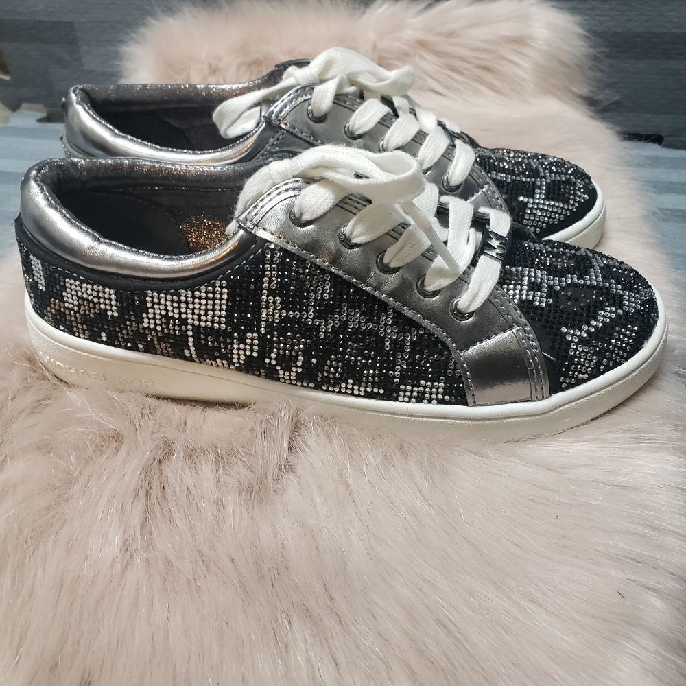 Michael Kors Jem Lyla Black/Pewter Girls Shoes